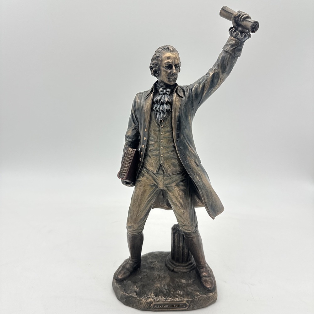 Alexander Hamilton Standing Holding Scroll Statue Bronze Finish 12 3/4"